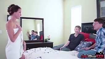 Sofie Marie, Naughty Stepmom With Big Tits, Gets Fucked By Two Stepsons In 3some