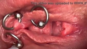 Extreme Close-Up Of My Pierced Clit And Vagina Until It'S Soaking Wet And Urine Enters