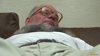 Grandfather Reaches Climax As Young Woman Performs Oral Sex And Engages In Cum Exchange