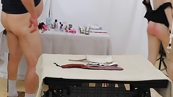 Two Girls In Bondage Submit To Facial And Oral Pleasure