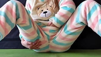 A Young Woman In Her Nightclothes Stimulates Her Vagina And Experiences A Female Ejaculation Climax