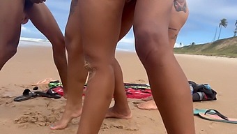 Letting Loose With Unfamiliar Men At The Nude Beach, Resulting In A Climactic Finish In This Amateur Video