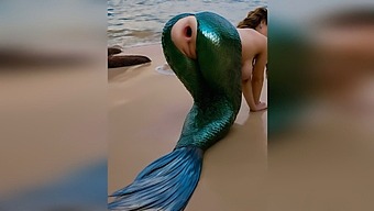 A Stranger Vigorously Penetrates A Mermaid'S Tight Anus On The Beach, Leaving It Gaping After A Hardcore Anal Encounter Outdoors